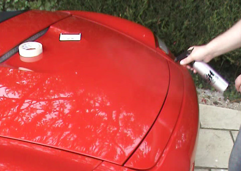 Spray surface with water