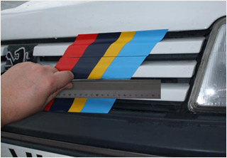 Slice decal along bars