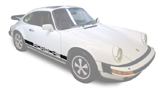 Classic Porsche 911 Negative Typeface Decals