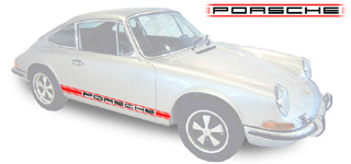 Classic Porsche 911 Typeface 2 Colour Singer Style Decals